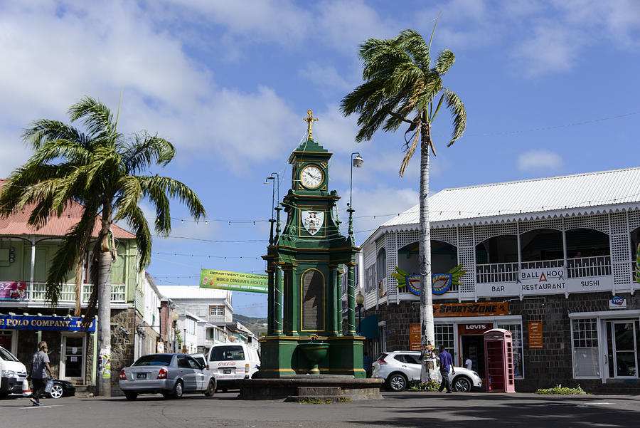 Berkeley Memorial Clock in downtown Basseterre, Saint Kitts #1 Photograph by OGphoto