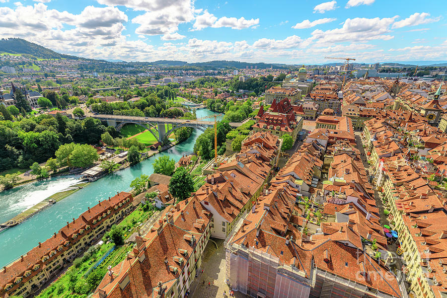 Bern Switzerland aerial #1 Photograph by Benny Marty
