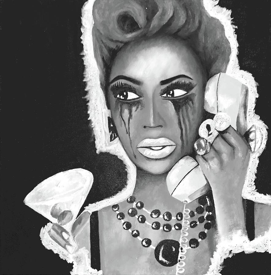 Bey Black and White Painting by Courtney Briggs