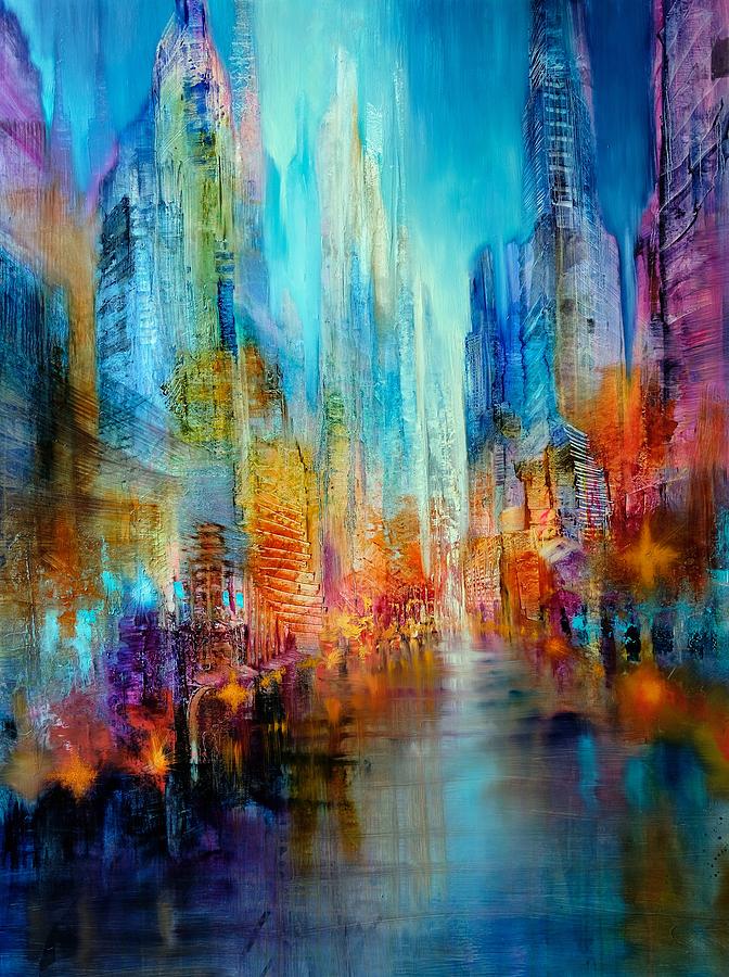 Big city  #1 Painting by Annette Schmucker