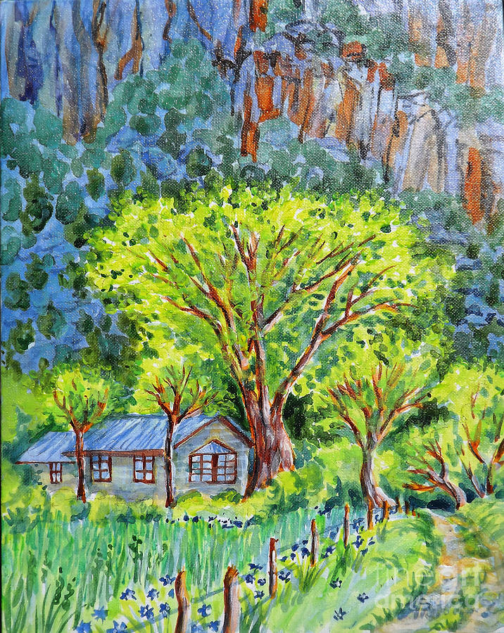 Big Ol Cottonwood in Unaweep Canyon #1 Painting by Annie Gibbons