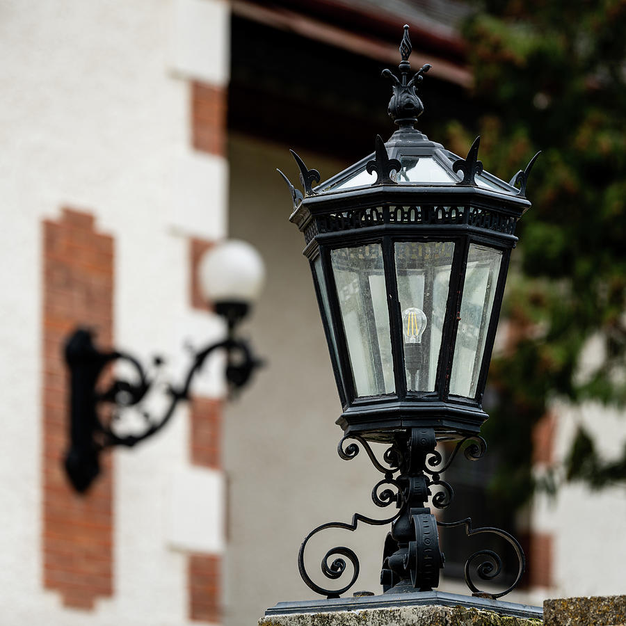 Big old black lantern in front of an old house Photograph by Stefan ...