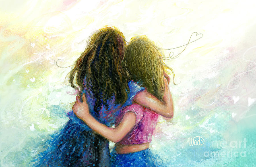 Big Sister Hug #1 Painting by Vickie Wade