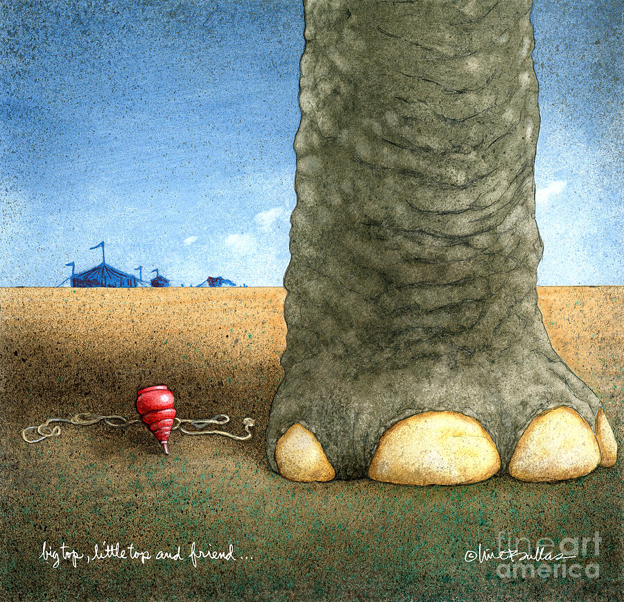 Big top...little top...and friend... #1 Painting by Will Bullas Big top...little top...and friend... #1 Painting by Will Bullas