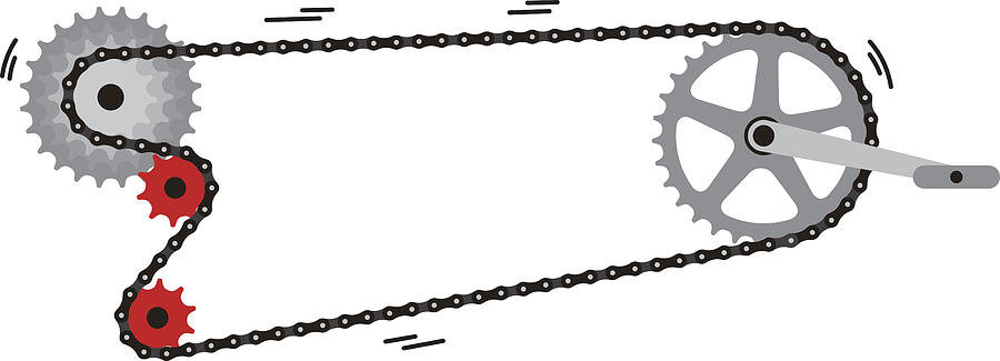 bike Chain with cogwheels. Vector illustration #1 Drawing by Hakule