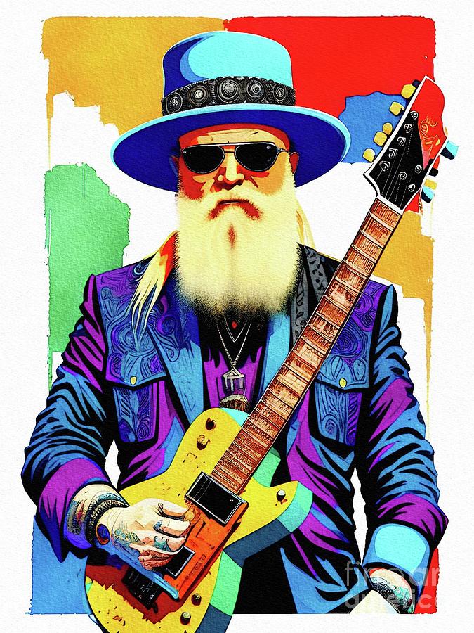 Billy Gibbons Music Star Painting By Sarah Kirk Fine Art America