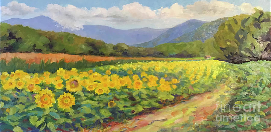 Biltmore Sunflowers Painting by Anne Marie Brown