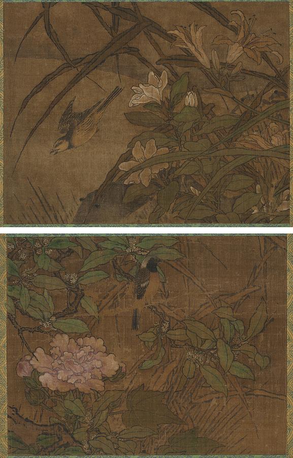 Birds and Flowers Painting by attributed to Sesshu Toyo Xue Zhou Deng ...