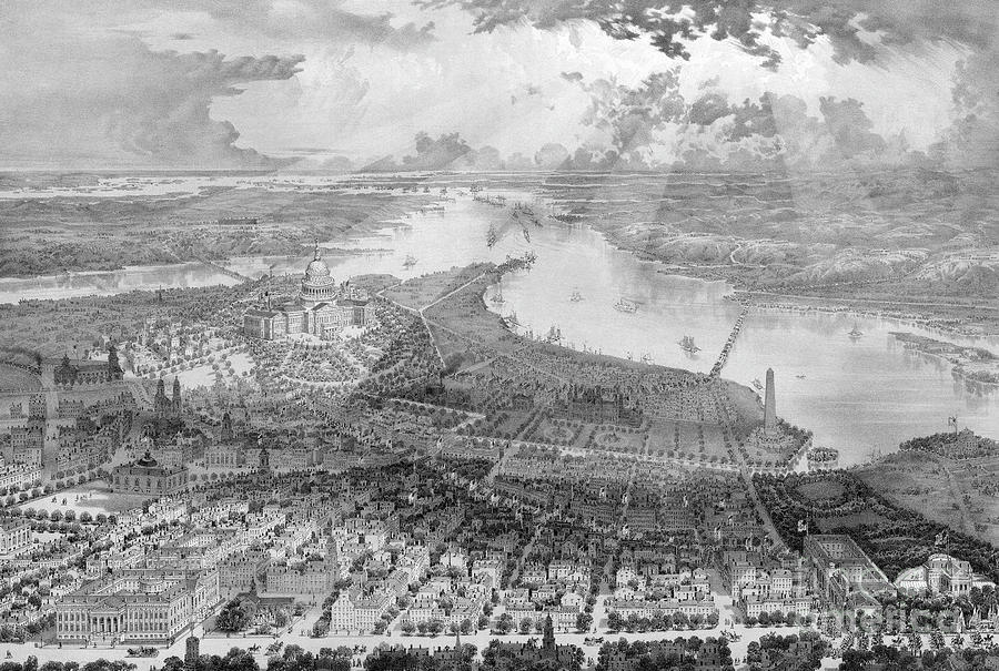 Birds-eye view of Washington, D.C. and environs #1 Photograph by Kimmel and Forster