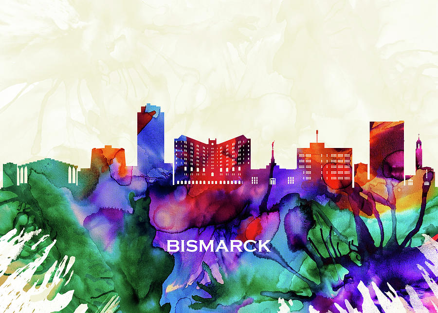 Bismarck Skyline #1 Mixed Media by NextWay Art - Pixels