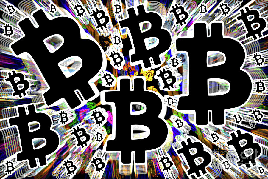 Abstract Digital Art - Bitcoin Burst #1 by Jonathan Welch