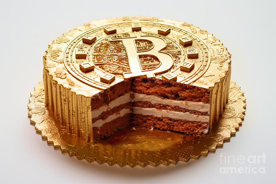 Bitcoin Halving Cake concept #1 Digital Art by Benny Marty