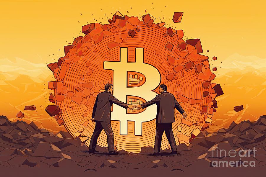 Bitcoin Halving concept #1 Digital Art by Benny Marty
