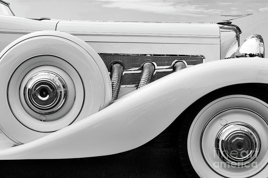 Black and White Duesenberg #2 Photograph by Dennis Hedberg