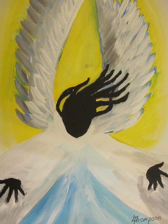 Angel Painting - Black Angel #1 by Leah Thompson