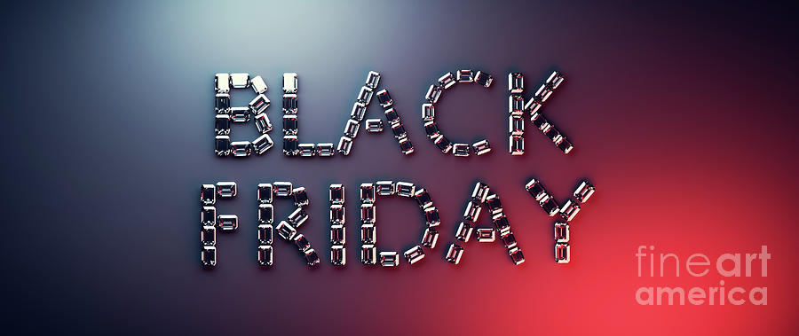Black Friday Sign Made Of Diamonds, Jewelry Photograph