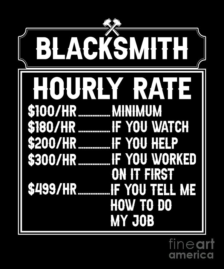 Blacksmith Hourly Rate Hobby Legend Anvil Blacksmith Digital
