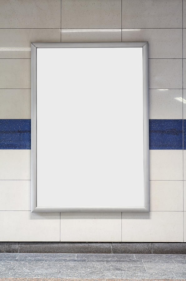 Blank billboard in a subway station wall. #1 Photograph by Sorendls