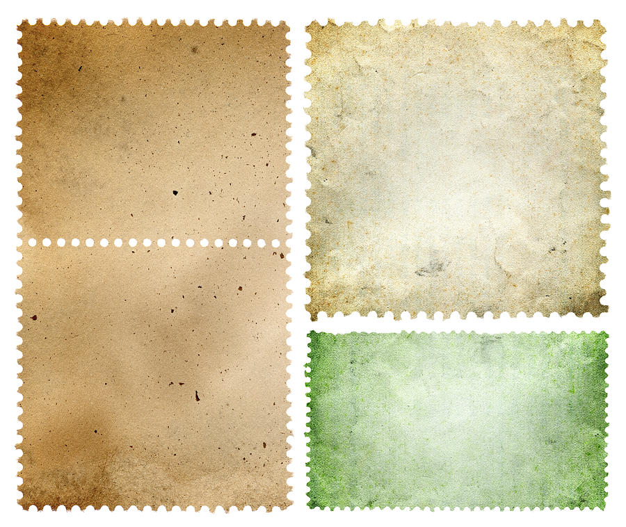 Blank postage stamp textured background isolated #1 Photograph by Hudiemm