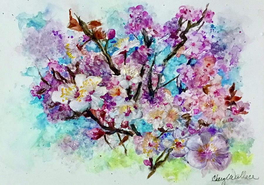 Blessings in Bloom #1 Painting by Cheryl Wallace