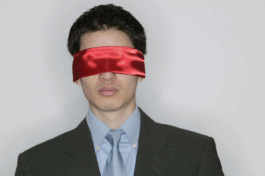 Blindfolded businessman #1 Photograph by Comstock Images
