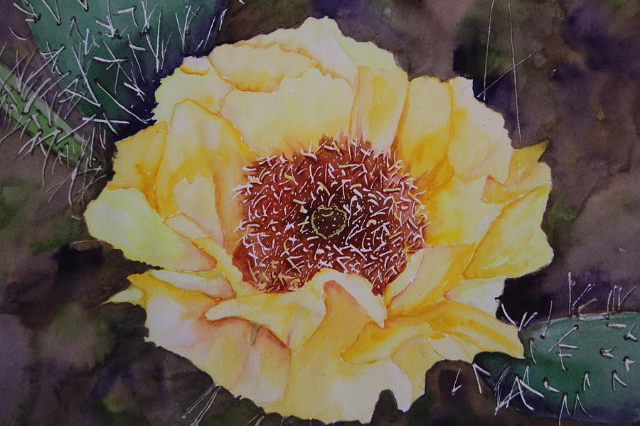 Watercolor Painting - Bloomin Cactus by Renee Floyd