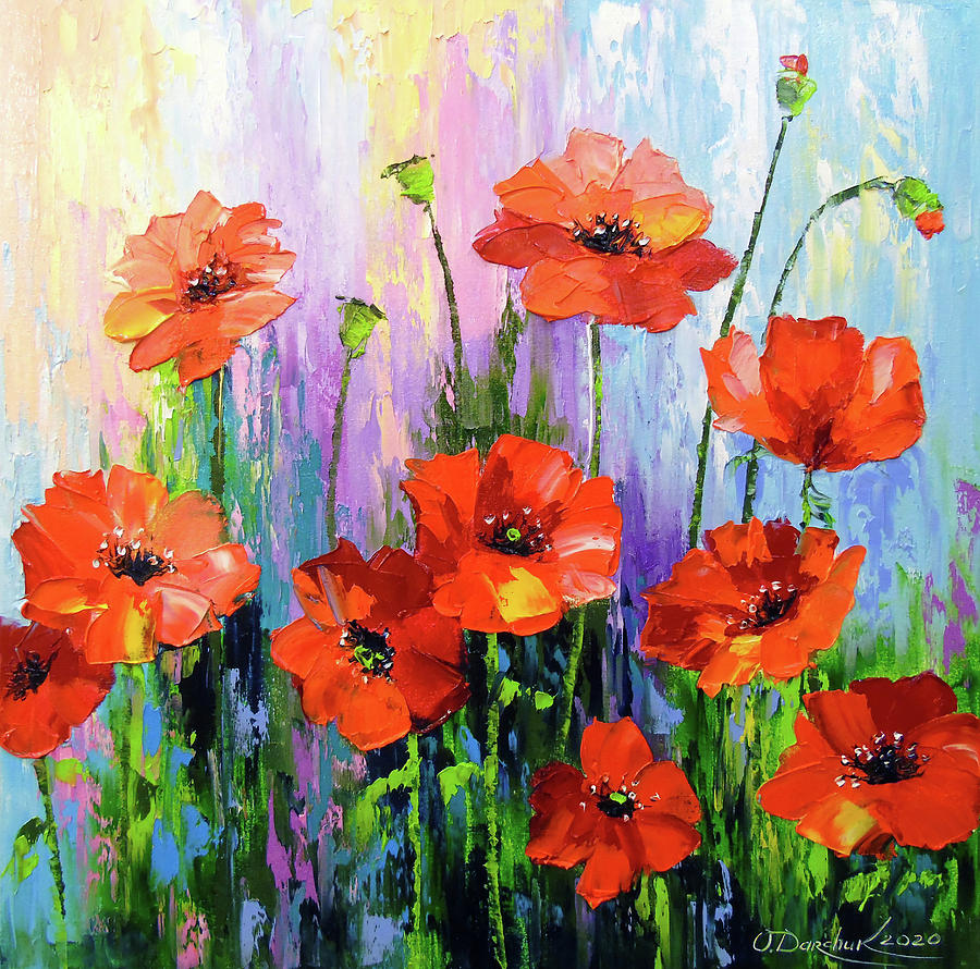 Blooming poppies Painting by Olha Darchuk - Fine Art America