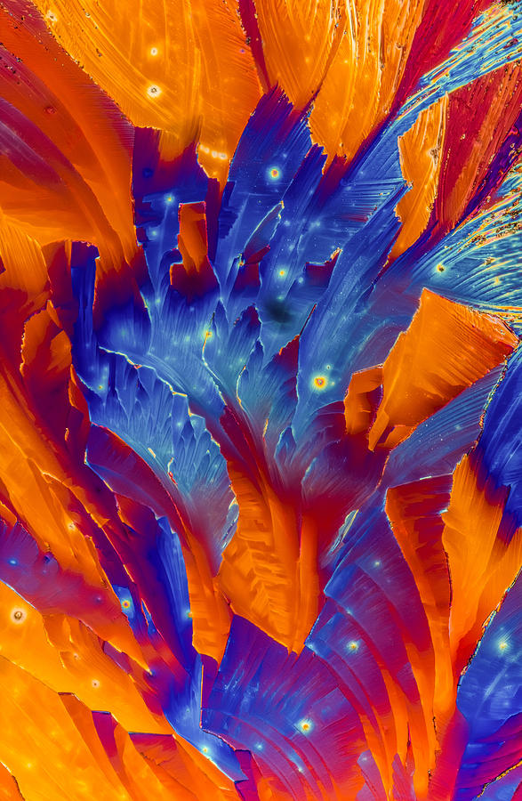 Blue and orange crystals #1 Photograph by Jaroslaw Blaminsky