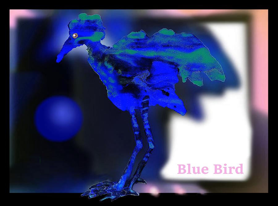 Blue  Bird Mixed Media