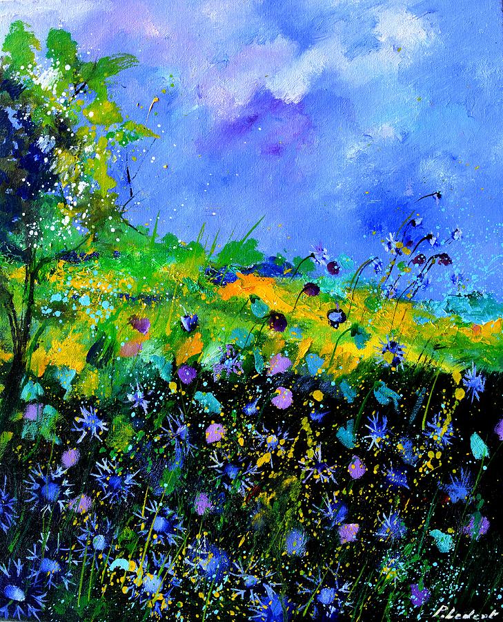 Blue cornflowers 5671 #1 Painting by Pol Ledent