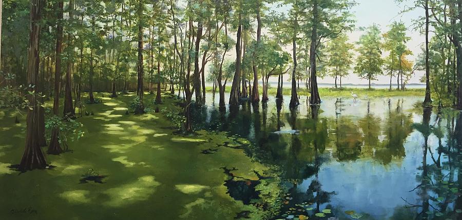 Blue Cypress Lake #1 Painting by Judy Rixom