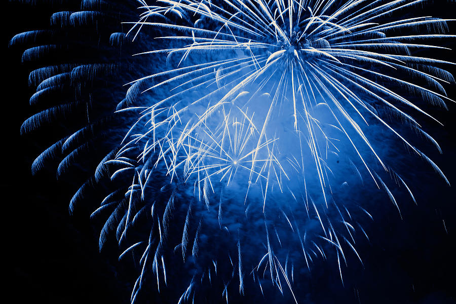 Blue Fireworks Explosion #1 Photograph by Sharply_done