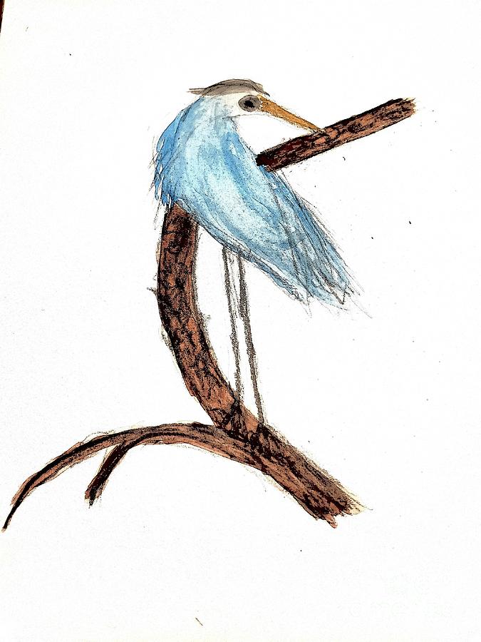 Blue Heron #1 Painting by Margaret Welsh Willowsilk