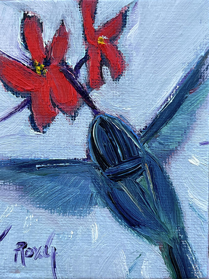 Blue Hummingbird Painting by Roxy Rich