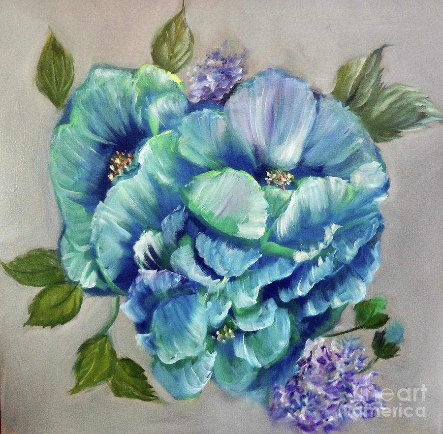 Blue Poppies #1 Painting by Jenny Lee