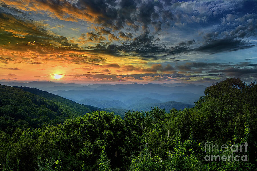 Stormy Sunrise in the Blue Ridge Mountains Photograph by Shelia Hunt