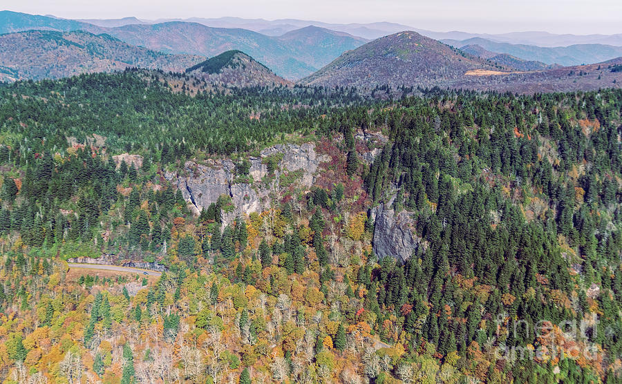 Blue Ridge Parkway Aerial View with Autumn Colors #3 Photograph by David Oppenheimer