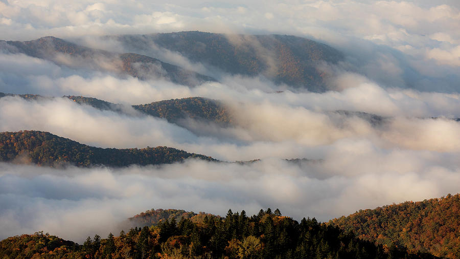 Blue Ridge Parkway Cloud Layers #1 Photograph by Nick Noble