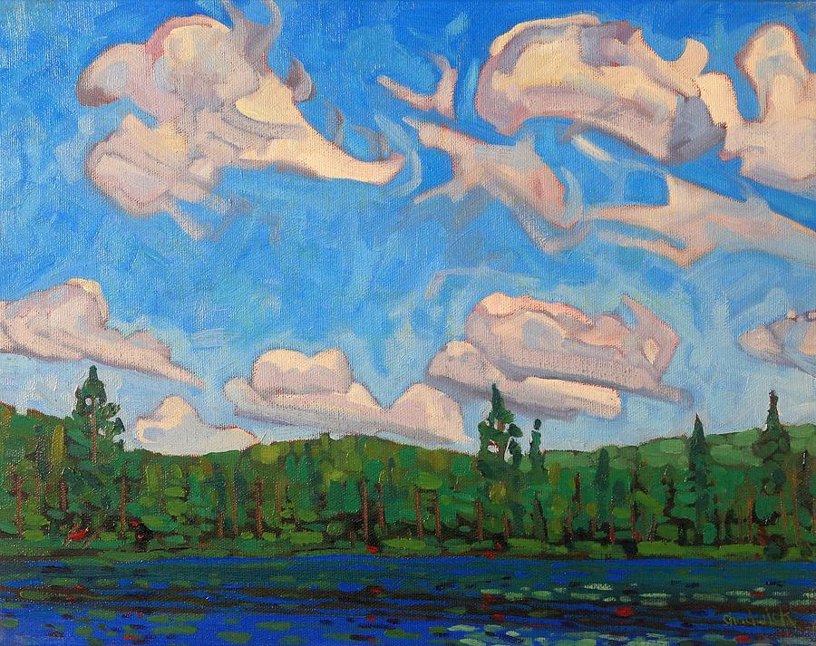 Blue Sky Lake #1 Painting by Phil Chadwick