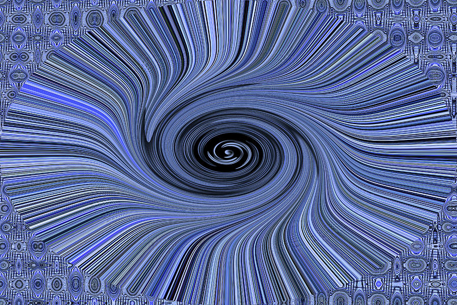 Blue Wave Twist Abstract #1 Digital Art by Tom Janca