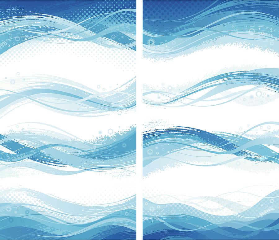 Blue waves #1 Drawing by Ani_Ka