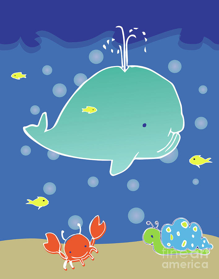 cartoon baby blue whale