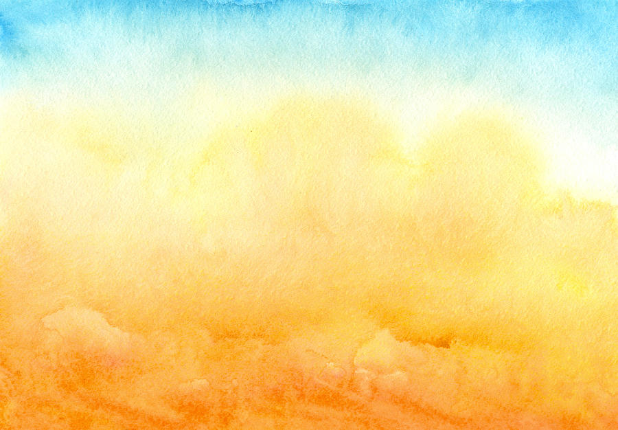 Blue Yellow Watercolor Background #1 Drawing by Pobytov