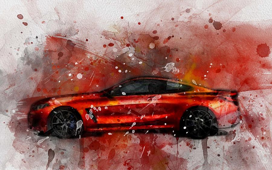 Bmw 8 Series 2018 Side View Sports New Orange M8 Digital Art by Bren ...