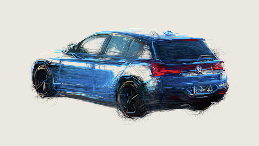 BMW M140i Car Drawing Digital Art by CarsToon Concept - Pixels