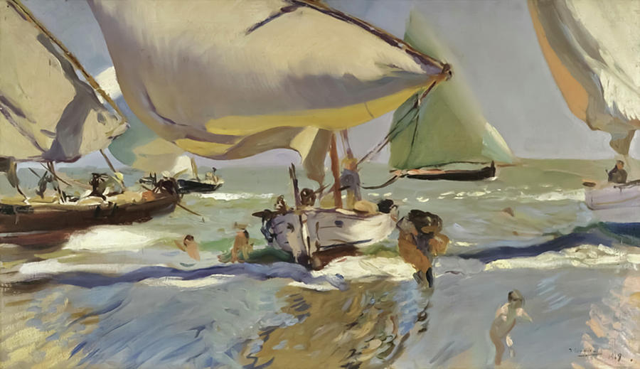 Boats On The Beach Painting