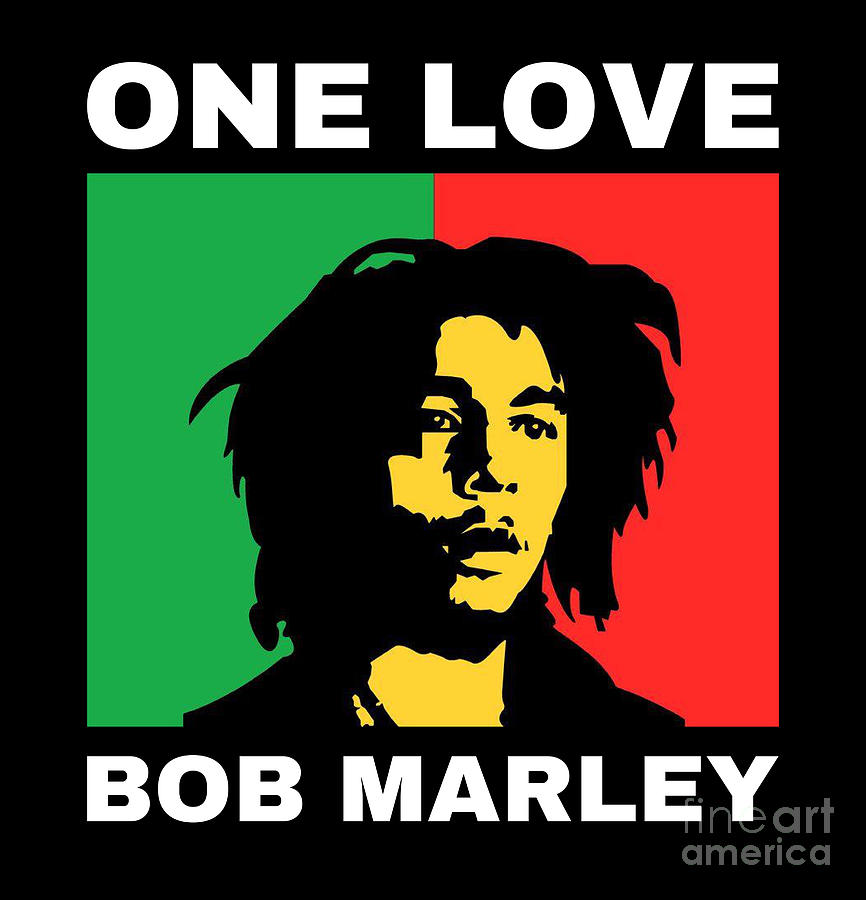 Bob Marley Music ONE LOVE reggae rasta album Wall Art Autocollant