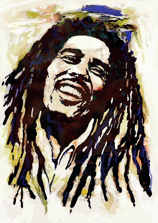 Portrait Mixed Media - Bob Marley pop arts poser #1 by Kim Wang