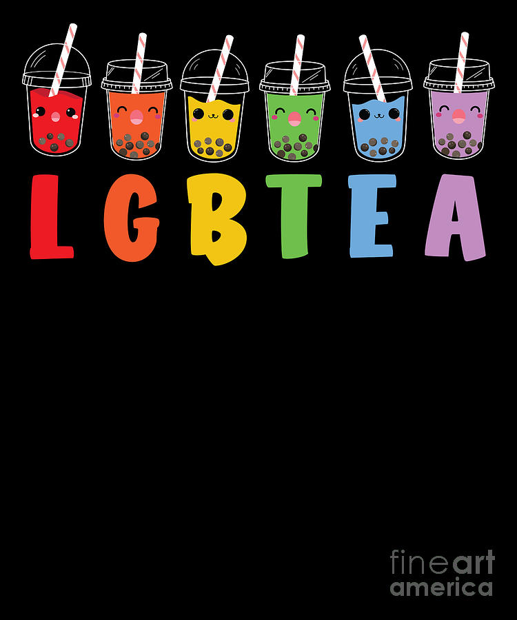 Boba Tea Lgbtea Lgbt Pride Rainbow Digital Art By Yestic