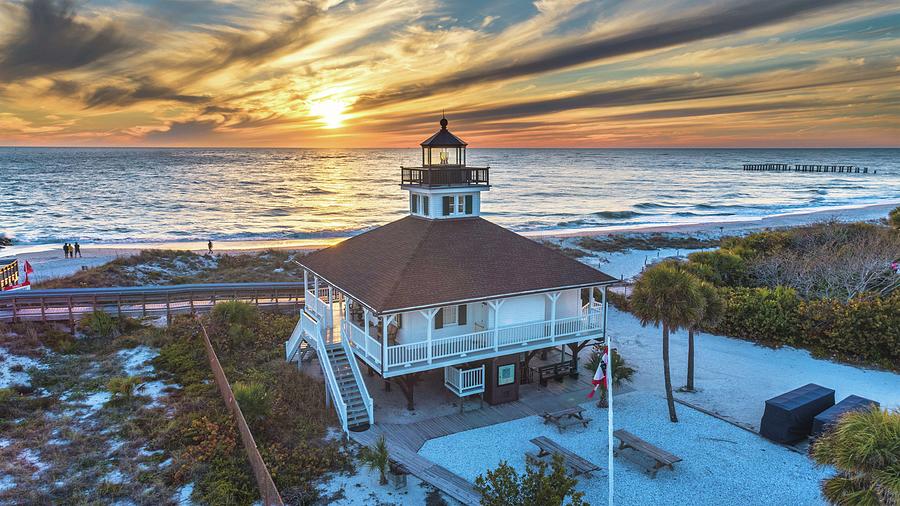 Boca Grande Lighthouse Sunset Photograph by Ron Wiltse - Fine Art America